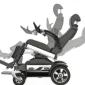 Electric Wheelchair With Electric Adjustable Seat, Backrest and Rotation