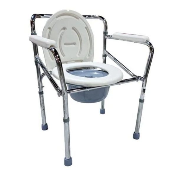 Foldable Over Toilet Aid Commode Chair with Toilet Seat