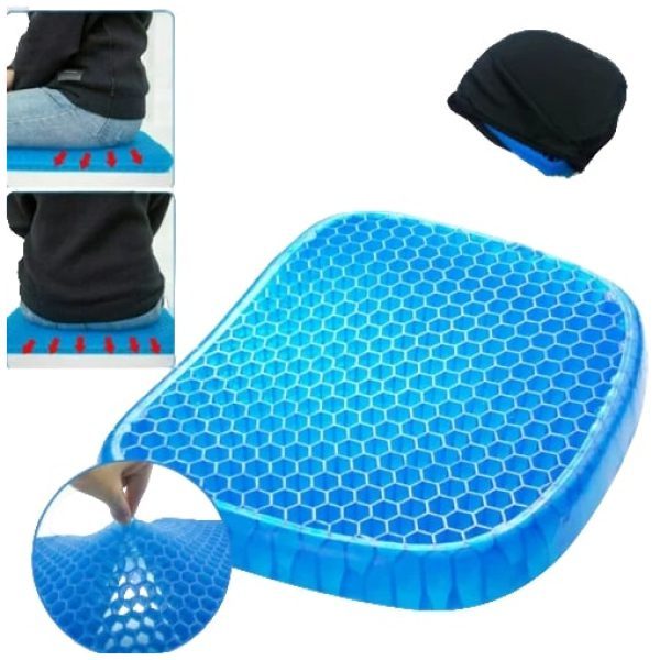 Person Sitting on Universal Gel Cooling Cushion Rehab Seating Support