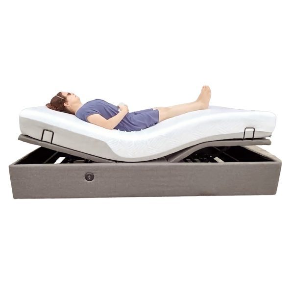 Person Using Remote Controlling Electric Adjustable Massage Bed