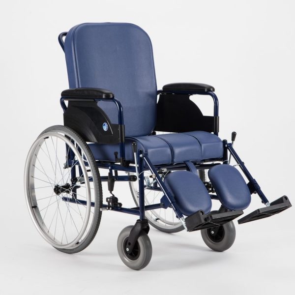 Blue Big Rear Wheels Manual Tilt Wheelchair